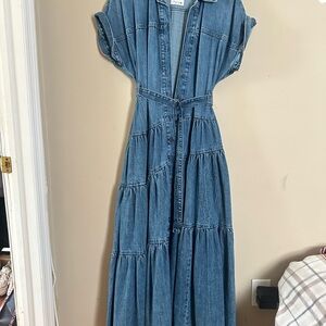 Zara Indigo Denim Maxi Dress